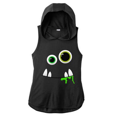 Cute Monster Face Halloween Group Costume Gift Ladies PosiCharge Tri-Blend Wicking Draft Hoodie Tank