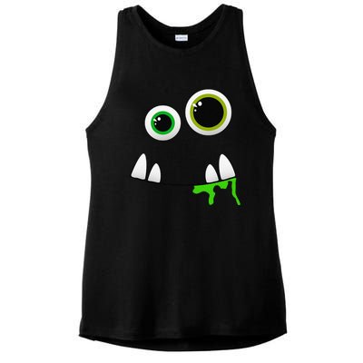 Cute Monster Face Halloween Group Costume Gift Ladies PosiCharge Tri-Blend Wicking Tank