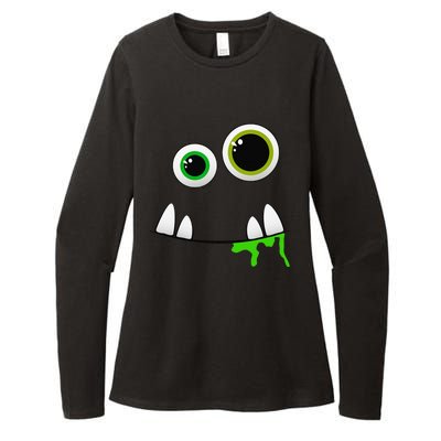 Cute Monster Face Halloween Group Costume Gift Womens CVC Long Sleeve Shirt