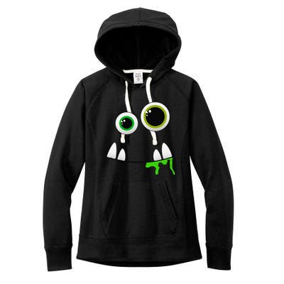 Cute Monster Face Halloween Group Costume Gift Women's Fleece Hoodie