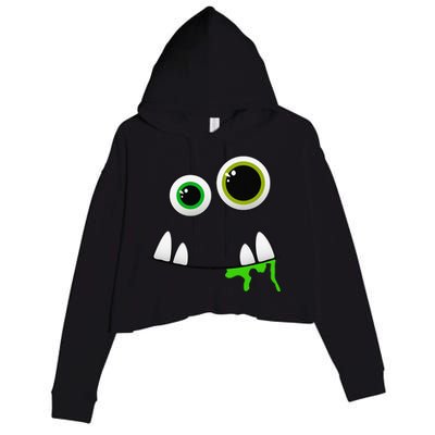 Cute Monster Face Halloween Group Costume Gift Crop Fleece Hoodie