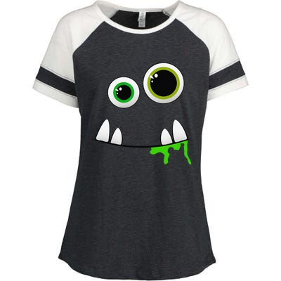 Cute Monster Face Halloween Group Costume Gift Enza Ladies Jersey Colorblock Tee