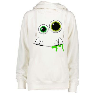 Cute Monster Face Halloween Group Costume Gift Womens Funnel Neck Pullover Hood