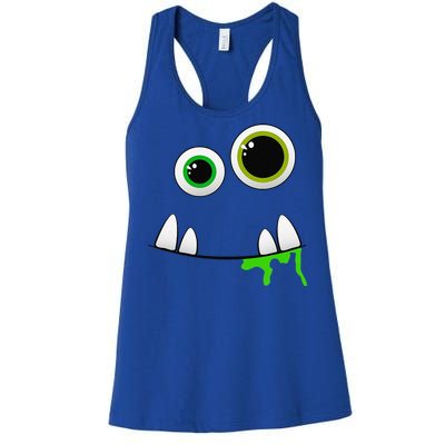 Cute Monster Face Halloween Group Costume Gift Women's Racerback Tank