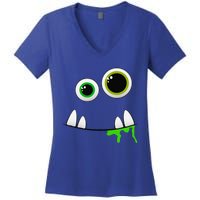 Cute Monster Face Halloween Group Costume Gift Women's V-Neck T-Shirt