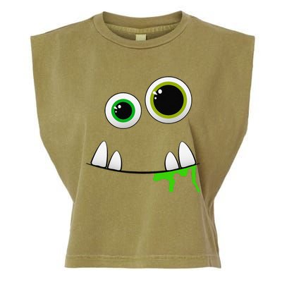 Cute Monster Face Halloween Group Costume Gift Garment-Dyed Women's Muscle Tee