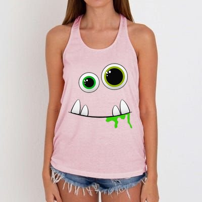 Cute Monster Face Halloween Group Costume Gift Women's Knotted Racerback Tank