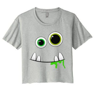 Cute Monster Face Halloween Group Costume Gift Women's Crop Top Tee