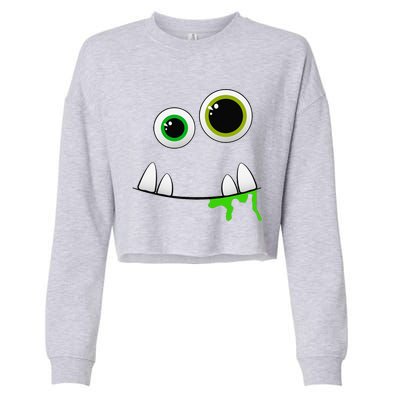 Cute Monster Face Halloween Group Costume Gift Cropped Pullover Crew