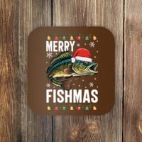 Christmas Merry Fishmas Funny Fisherman Holiday Christmas Coaster