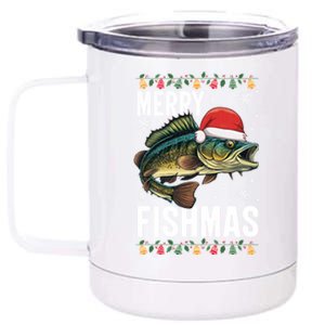 Christmas Merry Fishmas Funny Fisherman Holiday Christmas 12 oz Stainless Steel Tumbler Cup