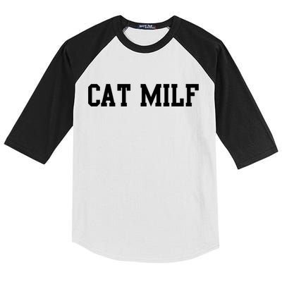 Cat Milf Funny Cat Mom Cat Lovers Cute Gift Kids Colorblock Raglan Jersey
