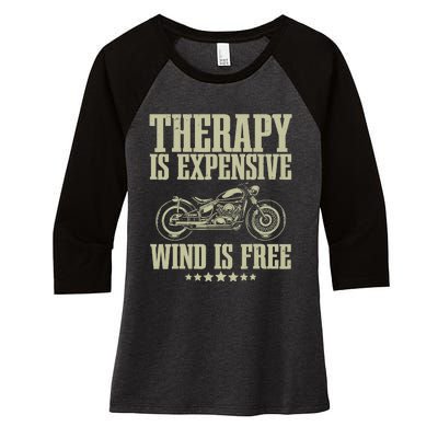 Cool Motorcycle For Wo Motorcycle Lovers Bike Rider Women's Tri-Blend 3/4-Sleeve Raglan Shirt