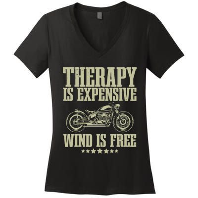 Cool Motorcycle For Wo Motorcycle Lovers Bike Rider Women's V-Neck T-Shirt