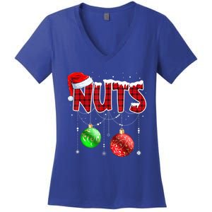 Chestnuts Matching Family Funny Chest Nuts Christmas Couples Great Gift Women's V-Neck T-Shirt