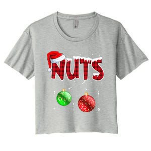 Chestnuts Matching Family Funny Chest Nuts Christmas Couples Great Gift Women's Crop Top Tee