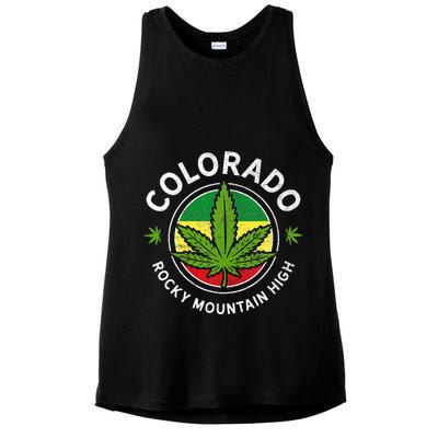 Colorado Marijuana Funny Weed Cannabis Ladies PosiCharge Tri-Blend Wicking Tank