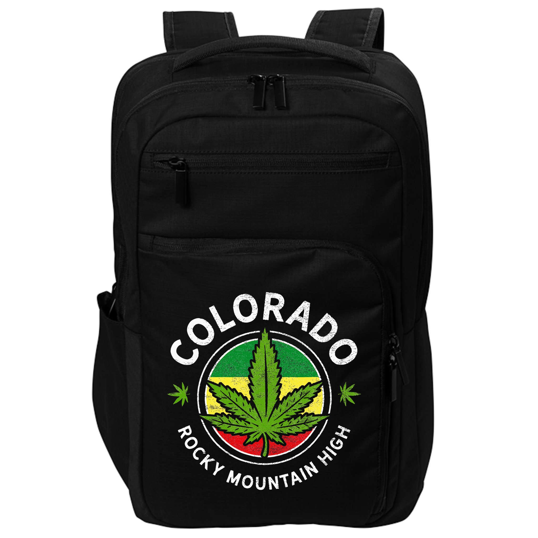 Colorado Marijuana Funny Weed Cannabis Impact Tech Backpack