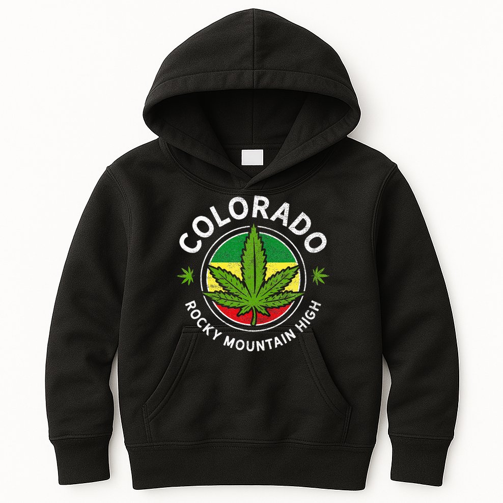 Colorado Marijuana Funny Weed Cannabis Kids Hoodie