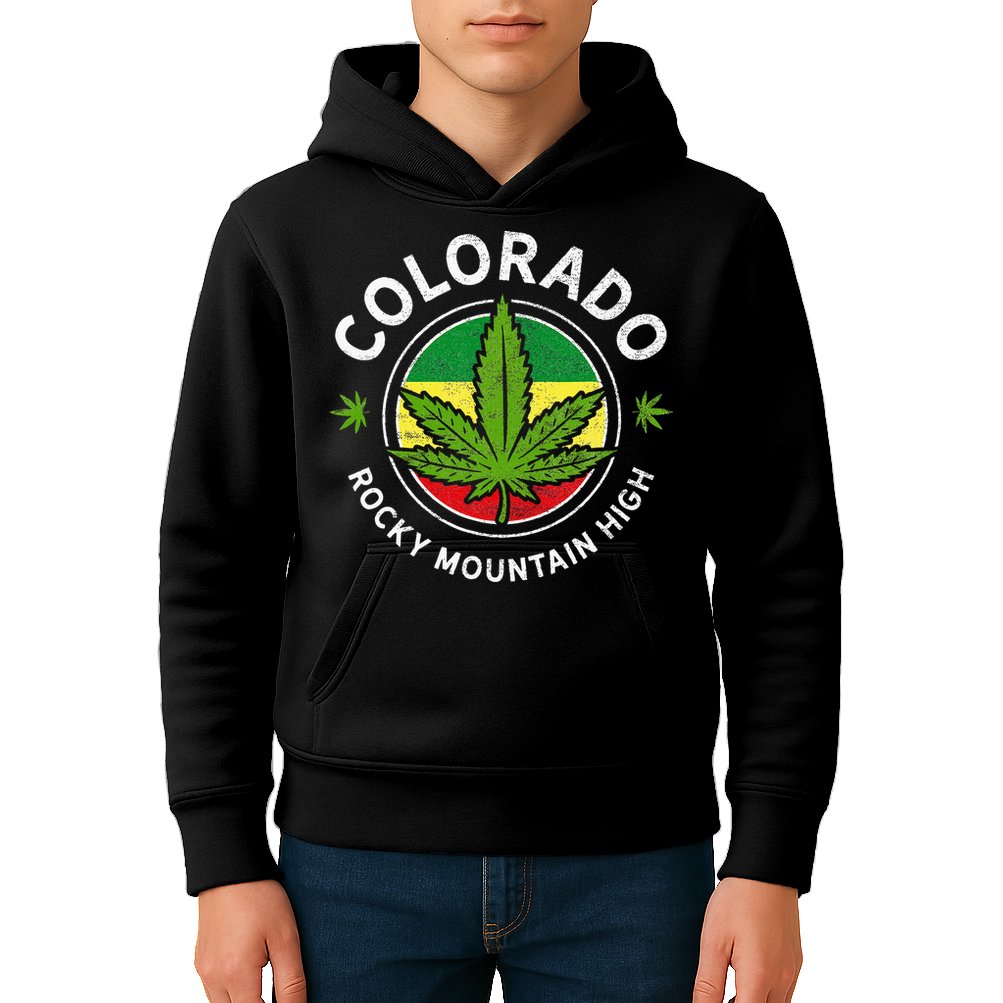 Colorado Marijuana Funny Weed Cannabis Kids Hoodie