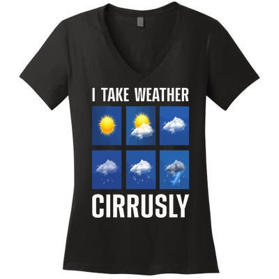 Cute Meteorologist For Weather Meteorology Report Women's V-Neck T-Shirt