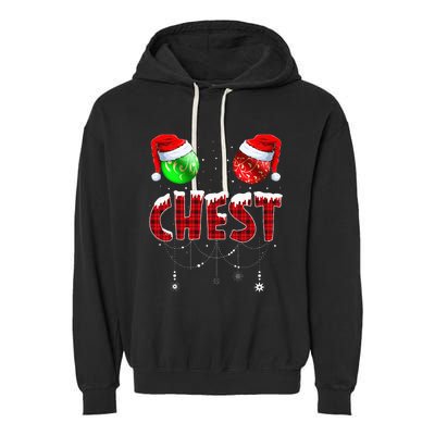 Chestnuts Matching Family Funny Chest Nuts Christmas Couples Garment-Dyed Fleece Hoodie