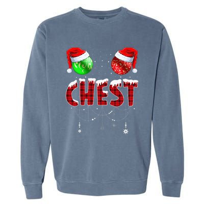 Chestnuts Matching Family Funny Chest Nuts Christmas Couples Garment-Dyed Sweatshirt