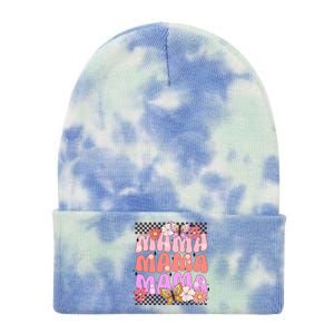 Checkered Mama Flowers Butterfly Tie Dye 12in Knit Beanie