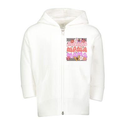 Checkered Mama Flowers Butterfly Toddler Zip Fleece Hoodie