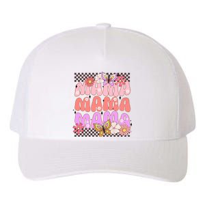 Checkered Mama Flowers Butterfly Yupoong Adult 5-Panel Trucker Hat