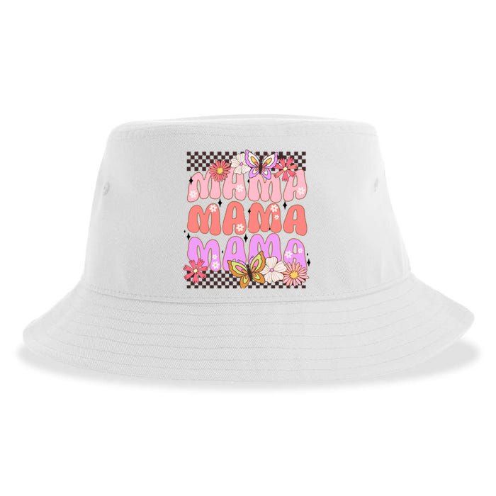 Checkered Mama Flowers Butterfly Sustainable Bucket Hat