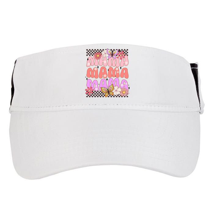 Checkered Mama Flowers Butterfly Adult Drive Performance Visor