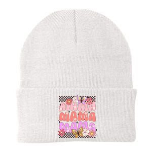 Checkered Mama Flowers Butterfly Knit Cap Winter Beanie