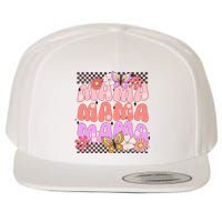 Checkered Mama Flowers Butterfly Wool Snapback Cap