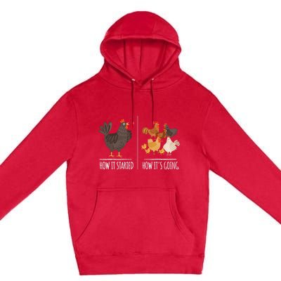 Chicken Meme Farm Hen Pun For Chicken Lovers Premium Pullover Hoodie