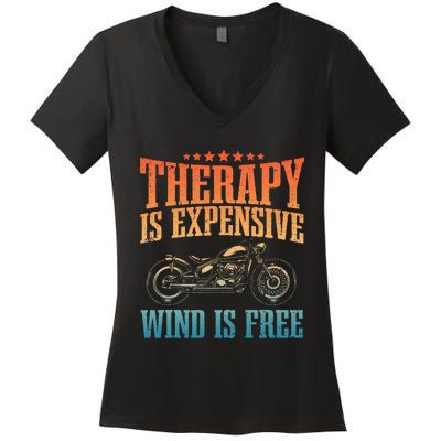 Cool Motorcycle For Women Motorcycle Lovers Bike Rider Women's V-Neck T-Shirt