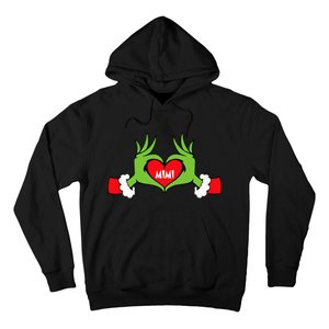 Christmas Mimi Funny Elf With Cute Heart Hands Christmas Hoodie