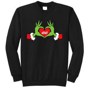 Christmas Mimi Funny Elf With Cute Heart Hands Christmas Sweatshirt