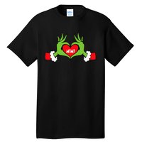 Christmas Mimi Funny Elf With Cute Heart Hands Christmas Tall T-Shirt