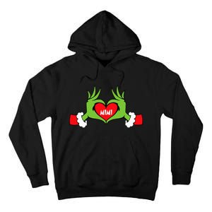 Christmas Mimi Funny Elf With Cute Heart Hands Christmas Tall Hoodie