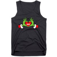 Christmas Mimi Funny Elf With Cute Heart Hands Christmas Tank Top