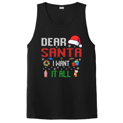 Christmas Matching Family Dear Santa I Want It All Gift PosiCharge Competitor Tank