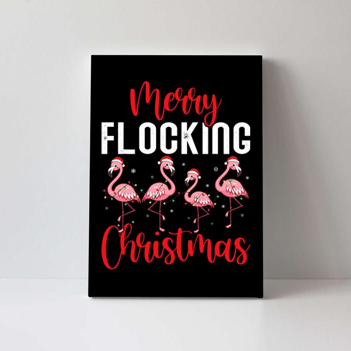 Christmas Merry Flocking Christmas Flamingo Canvas