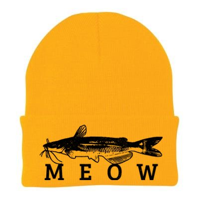 Catfish Meow Funny Catfishing Fishing Fisher Gift Knit Cap Winter Beanie