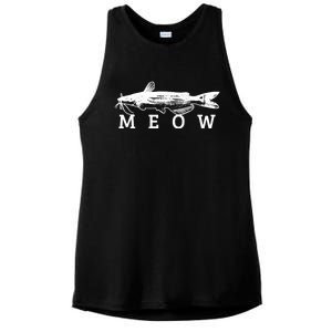 Catfish Meow Funny Catfishing Fishing Fisher Gift Ladies PosiCharge Tri-Blend Wicking Tank