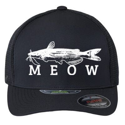 Catfish Meow Funny Catfishing Fishing Fisher Gift Flexfit Unipanel Trucker Cap