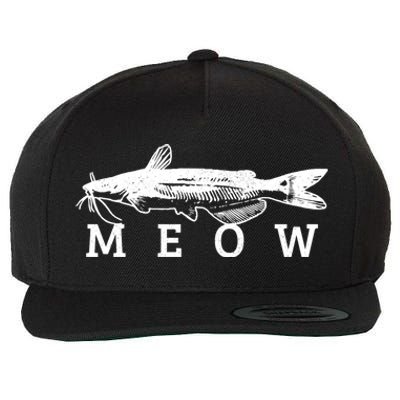 Catfish Meow Funny Catfishing Fishing Fisher Gift Wool Snapback Cap