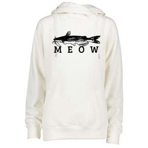 Catfish Meow Funny Catfishing Fishing Fisher Gift Womens Funnel Neck Pullover Hood