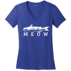 Catfish Meow Funny Catfishing Fishing Fisher Gift Women's V-Neck T-Shirt