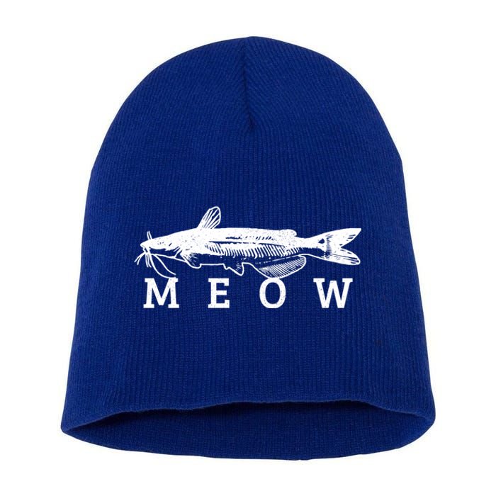 Catfish Meow Funny Catfishing Fishing Fisher Gift Short Acrylic Beanie